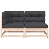 vidaXL Garden Sofa with Cushions 2-Seater Solid Wood Pine