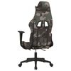 vidaXL Massage Gaming Chair with Footrest Black and Camouflage Fabric