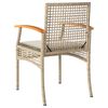 vidaXL Garden Chairs with Cushions 2 pcs Beige Poly Rattan Acacia Wood