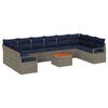 vidaXL Garden Sofa Set with Cushion 11 pcs Grey Poly rattan