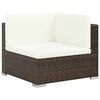 vidaXL 8 Piece Garden Lounge Set with Cushions Poly Rattan Brown