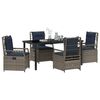 vidaXL Garden Dining Set 5 pcs Grey Poly Rattan