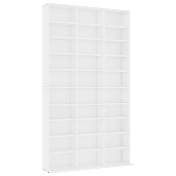 vidaXL CD Cabinet White 102x23x177.5 cm Engineered Wood