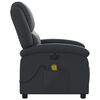 vidaXL Electric Massage Recliner Chair Black Real Leather