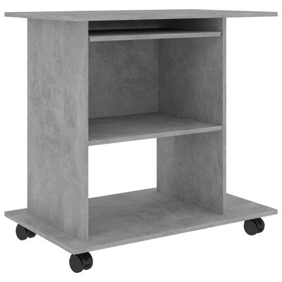 vidaXL Computer Desk Concrete Grey 80x50x75 cm Engineered Wood