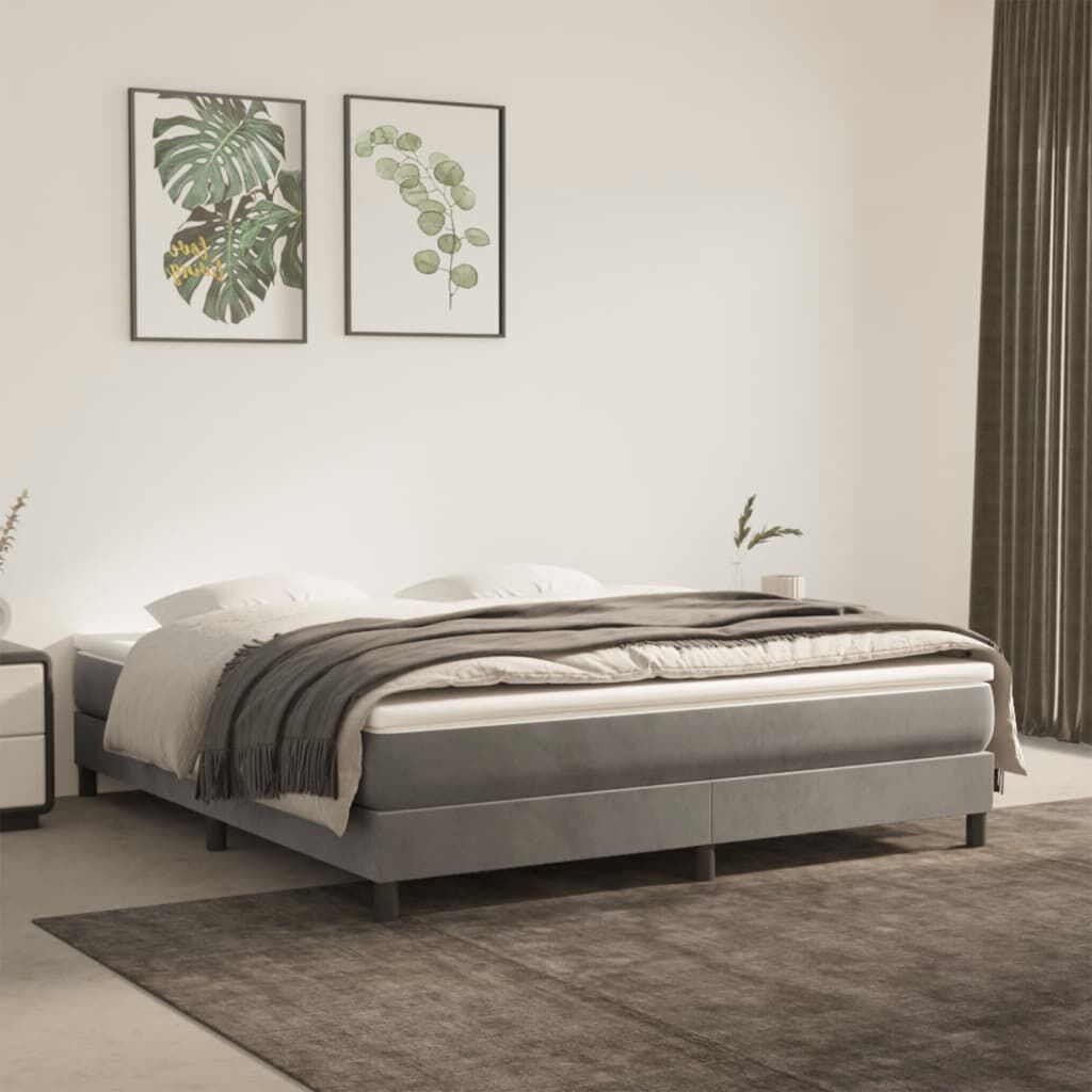 vidaXL Bed Frame without Mattress Light Grey California King Velvet (US Only)