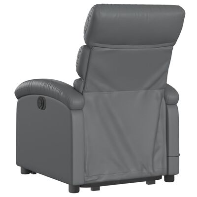 vidaXL Electric Stand up Massage Recliner Chair Grey Faux Leather