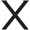 vidaXL Dining Table Legs X-Shaped 2 pcs Black 70x(72-73) cm Steel