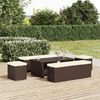 vidaXL Ottoman with Cushion Brown 40x30x40 cm Poly Rattan