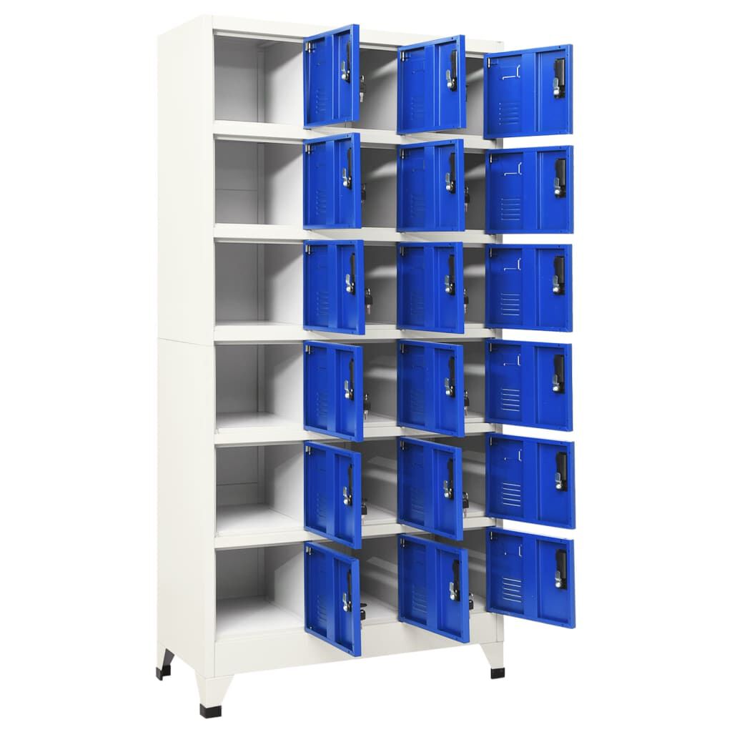 vidaXL Locker Cabinet Grey and Blue 90x40x180 cm Steel