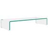 vidaXL TV Stand/Monitor Riser Glass Clear 80x30x13 cm