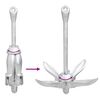 vidaXL Folding Anchor with Rope Silver 4 kg Hot Dip Galvanized Cast Iron