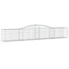 vidaXL Arched Gabion Baskets 2 pcs 400x50x60/80 cm Galvanised Iron
