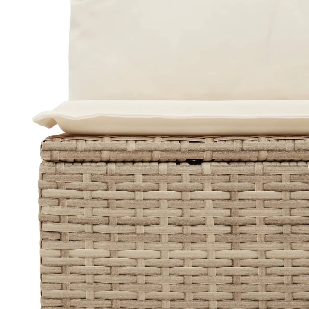 vidaXL Garden Sofa with Cushions 2-Seater Beige Poly Rattan