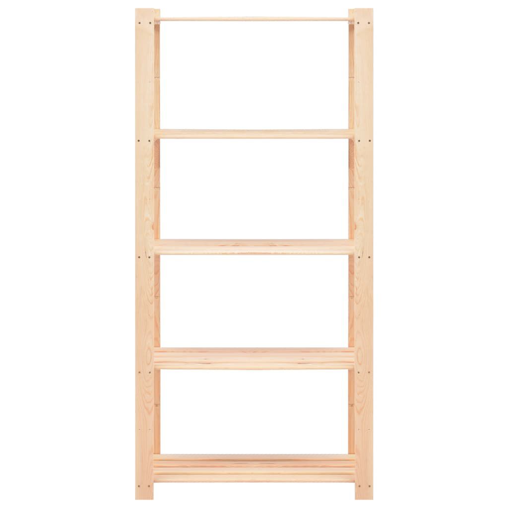 vidaXL 5-Tier Storage Rack 80x38x170 cm Solid Pinewood 250 kg