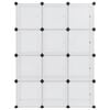 vidaXL Storage Cube Organiser with 12 Cubes and Doors Transparent PP