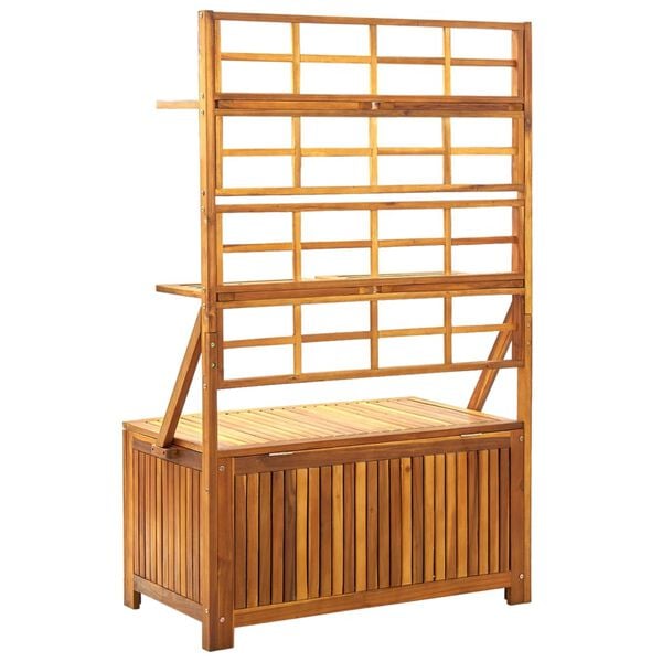 vidaXL Storage Box with Trellis 99x55x160 cm Solid Acacia Wood