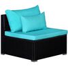 vidaXL 9 Piece Garden Lounge Set with Cushions Poly Rattan Blue