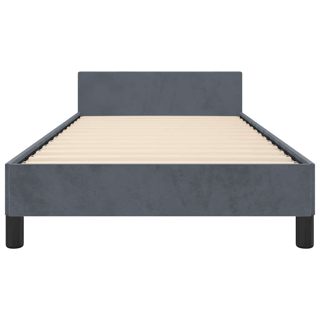 vidaXL Bed Frame without Mattress Dark Grey 100x190 cm Velvet