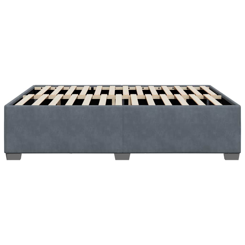 vidaXL Bed Frame without Mattress Dark Grey Queen Velvet