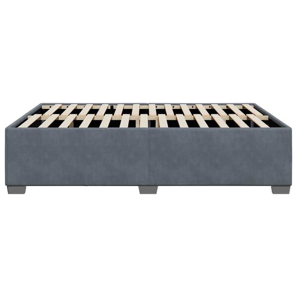 vidaXL Bed Frame without Mattress Dark Grey Queen Velvet