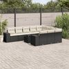 vidaXL 11 Piece Garden Sofa Set with Cushions Black Poly Rattan