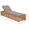vidaXL Sun Lounger with Dark Grey Cushion Solid Teak Wood