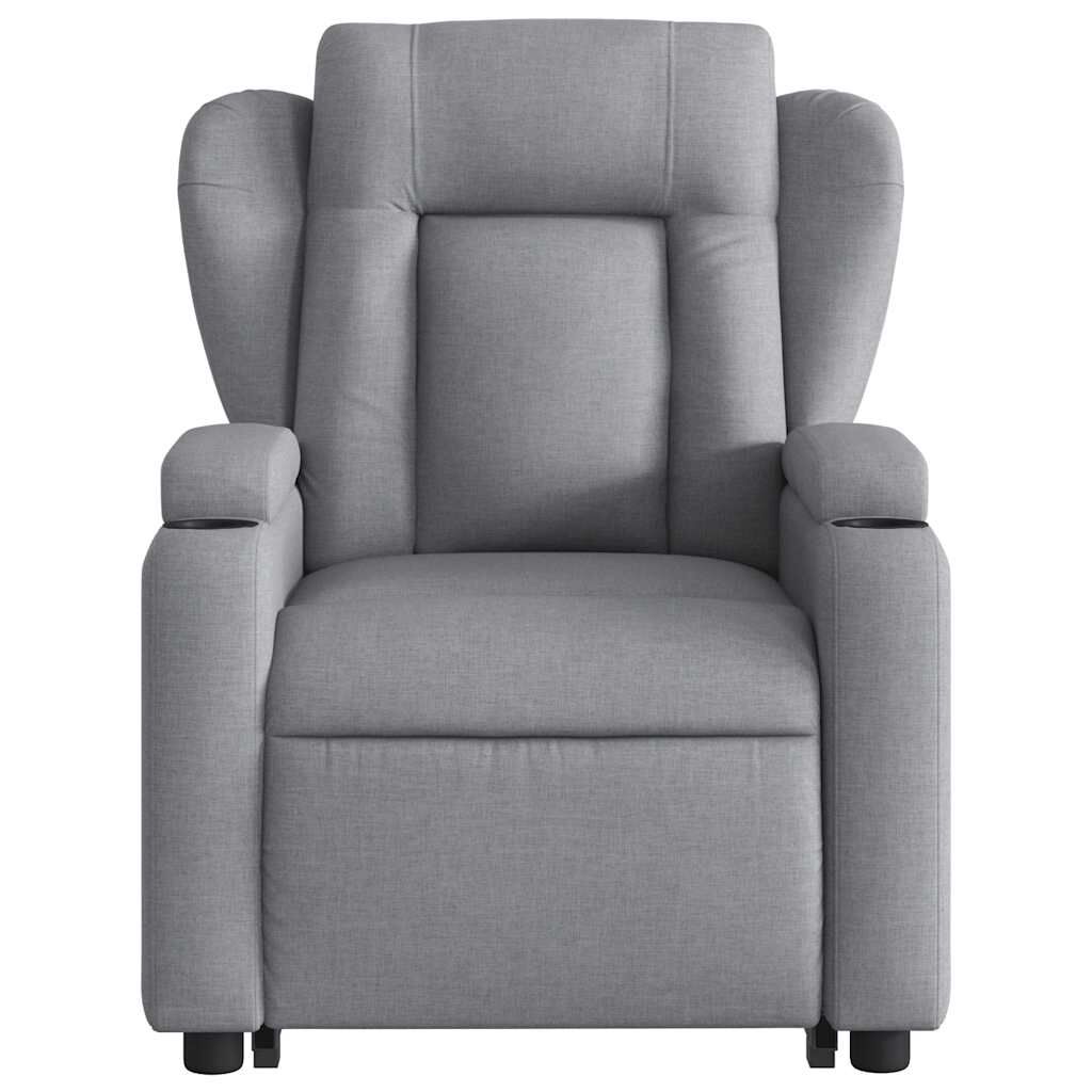 vidaXL Stand up Massage Recliner Chair Light Grey Fabric
