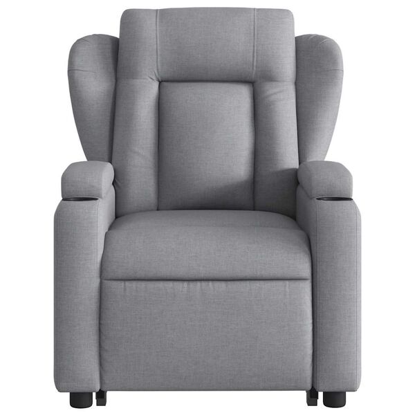 vidaXL Stand up Massage Recliner Chair Light Grey Fabric