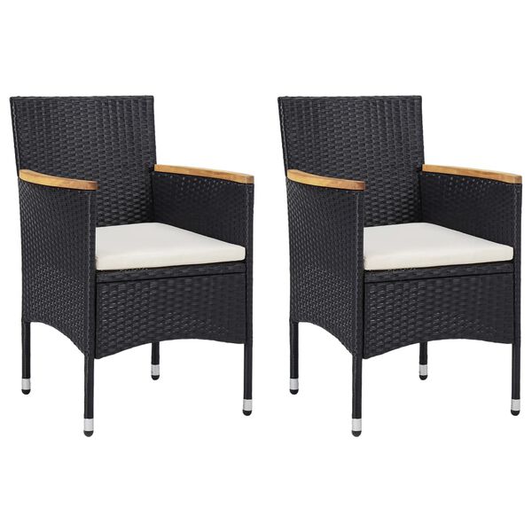 vidaXL 3 Piece Garden Dining Set Black