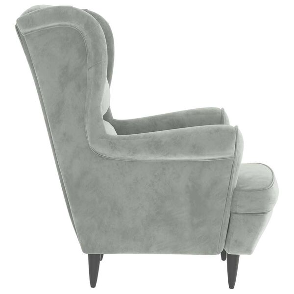 vidaXL Armchair Light Grey Velvet