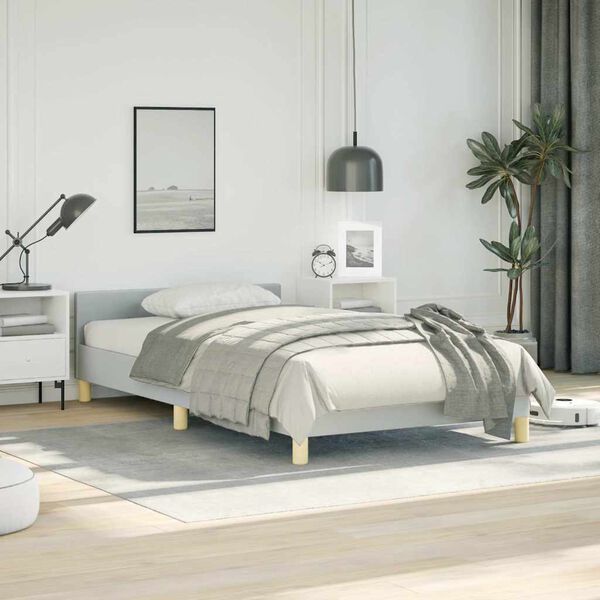 vidaXL Bed Frame without Mattress Light Grey Twin XL Fabric