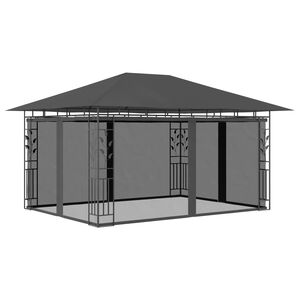vidaXL Gazebo with Mosquito Net 4x3x2.73 m Anthracite 180 g/m&sup2;
