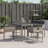 vidaXL Garden Chairs with Cushions 4 pcs Grey Poly Rattan