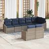 vidaXL Sofa Set with Cushion 8 pcs Grey Poly Rattan