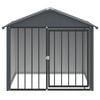 vidaXL Dog House with Roof Black 117x103x102 cm Galvanised Steel