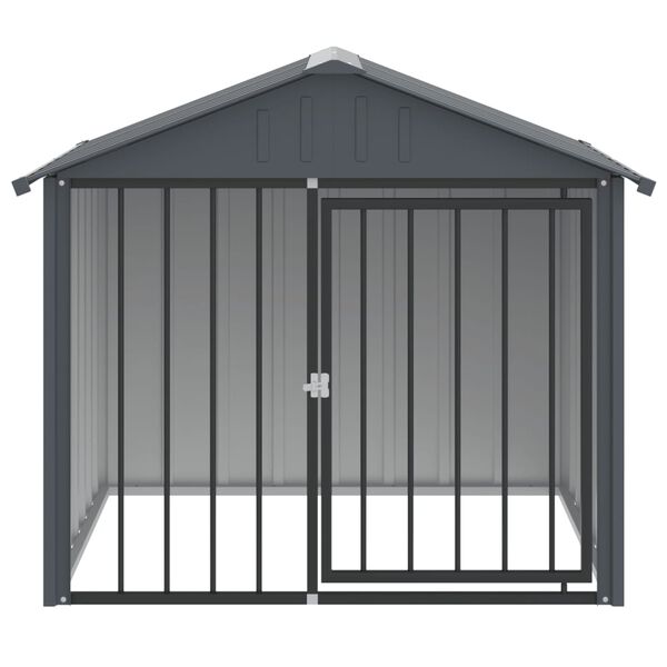vidaXL Dog House with Roof Black 117x103x102 cm Galvanised Steel