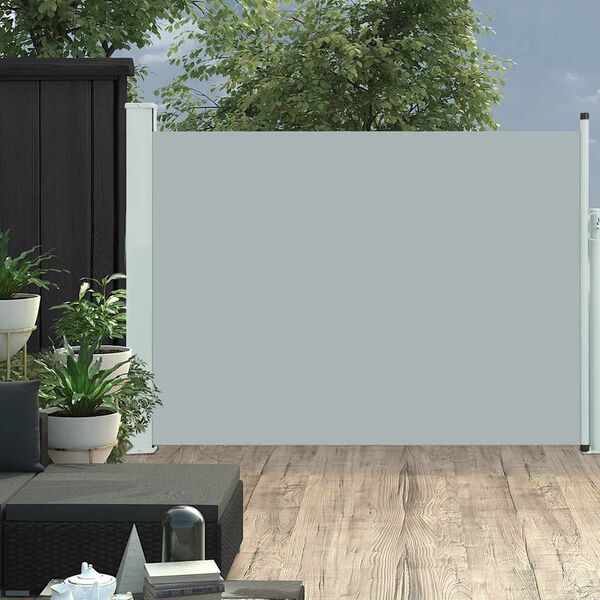 vidaXL Patio Retractable Side Awning 120x500 cm Grey