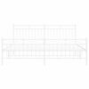 vidaXL Metal Bed Frame without Mattress with Footboard White 183x213cm