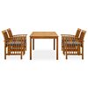 vidaXL 5 Piece Garden Dining Set with Cushions Solid Acacia Wood