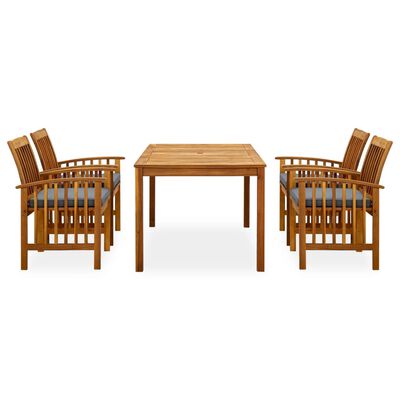 vidaXL 5 Piece Garden Dining Set with Cushions Solid Acacia Wood