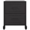 vidaXL Bedside Cabinets 2 pcs Black 36x39x43.5 cm Steel