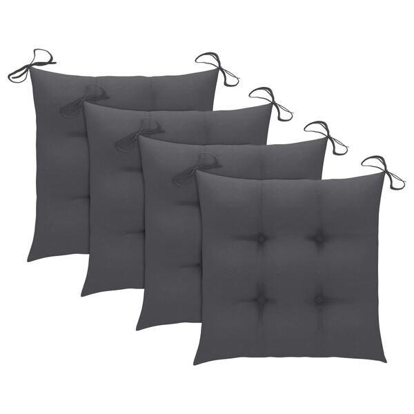 vidaXL Garden Chairs with Anthracite Cushions 3 pcs Solid Teak Wood