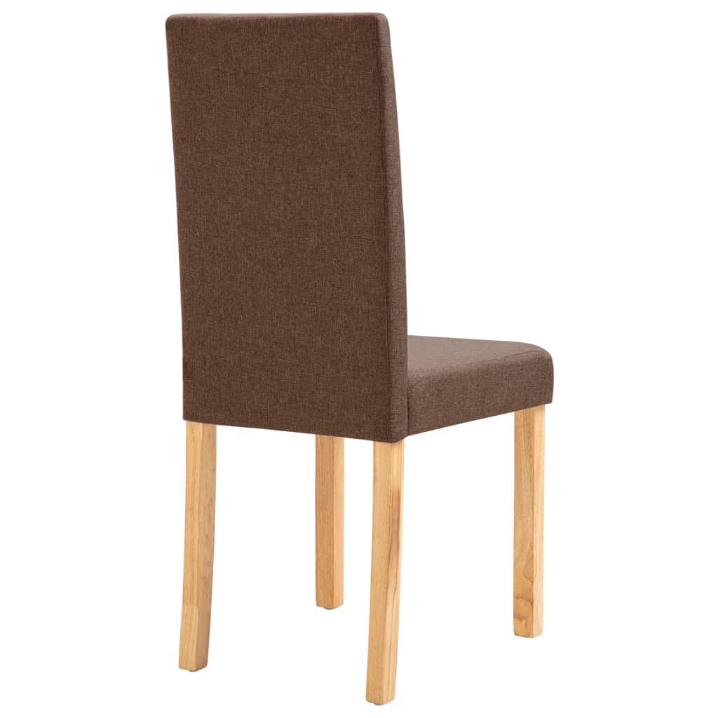 vidaXL Dining Chairs 2 pcs Brown Fabric