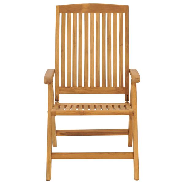 vidaXL Reclining Garden Chairs with Cushions 2 pcs Solid Wood Teak