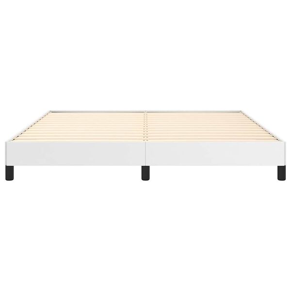 vidaXL Bed Frame without Mattress White 193x203 cm King Faux Leather