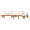 vidaXL Garden Bench Set with Cushion 4 pcs Brown and Cream