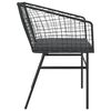 vidaXL Garden Chairs 2 pcs with Cushions Black Poly Rattan