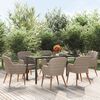 vidaXL 7 Piece Garden Dining Set with Cushions Brown