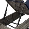 vidaXL Double Sun Lounger with Roof Grey 205 x 129 x 200 cm PE rattan